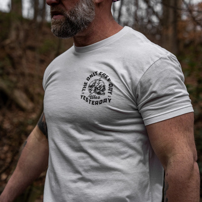 Load image into Gallery viewer, Only Easy Day Was Yesterday Skull Men's T-Shirt
