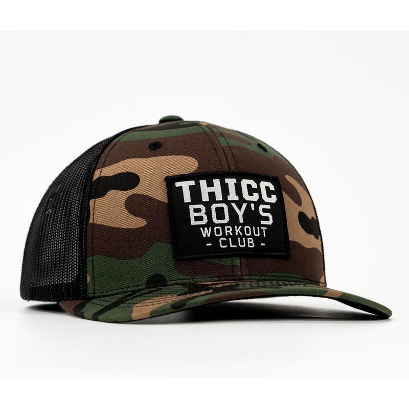 Load image into Gallery viewer, Thicc Boys Workout Patch Snapback Hat
