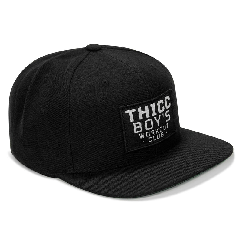 Load image into Gallery viewer, Thicc Boys Workout Club Patch Flatbill Snapback Hat
