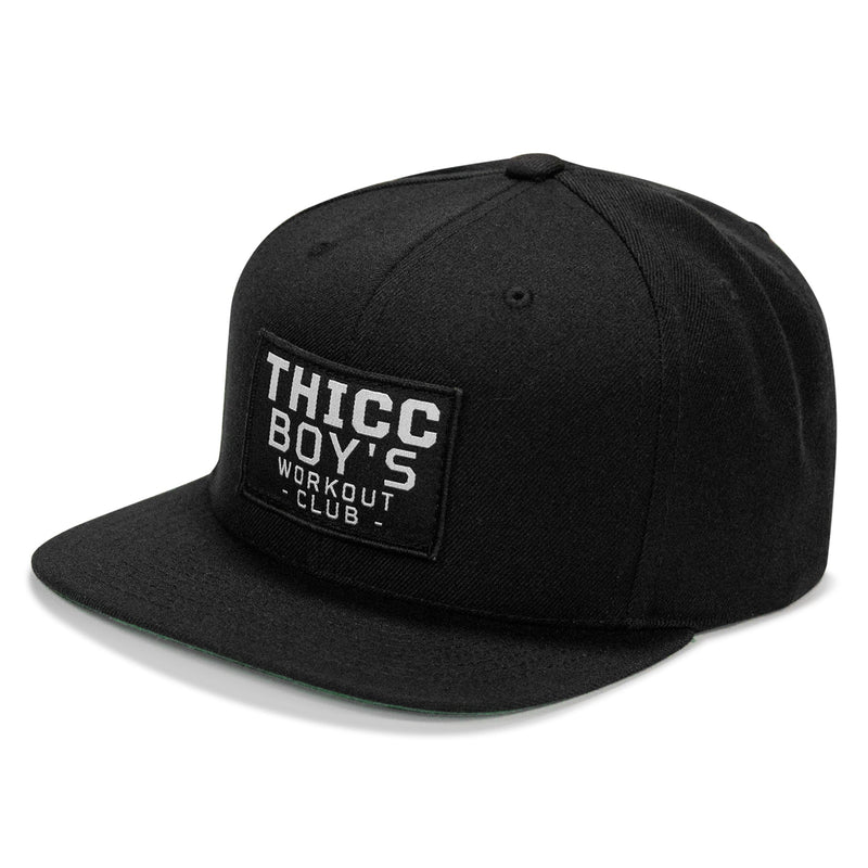 Load image into Gallery viewer, Thicc Boys Workout Club Patch Flatbill Snapback Hat
