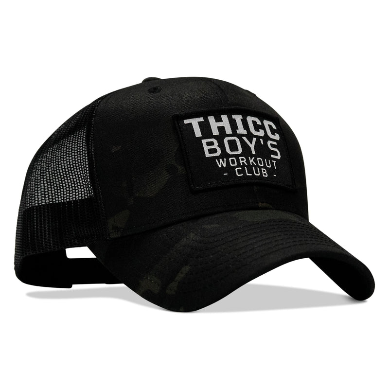 Load image into Gallery viewer, Thicc Boys Workout Patch Snapback Hat
