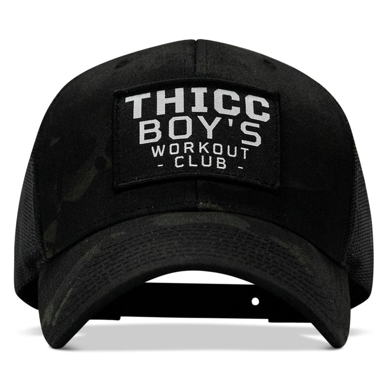 Load image into Gallery viewer, Thicc Boys Workout Patch Snapback Hat
