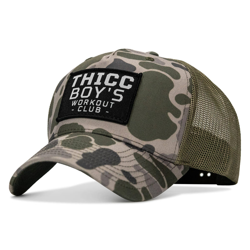 Load image into Gallery viewer, Thicc Boys Workout Patch Snapback Hat
