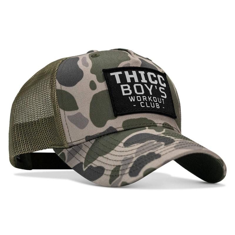 Load image into Gallery viewer, Thicc Boys Workout Patch Snapback Hat
