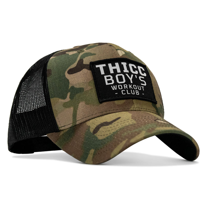Load image into Gallery viewer, Thicc Boys Workout Patch Snapback Hat
