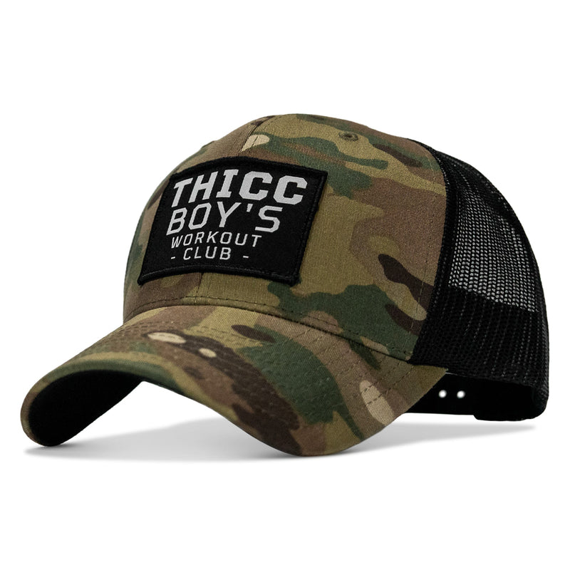 Load image into Gallery viewer, Thicc Boys Workout Patch Snapback Hat
