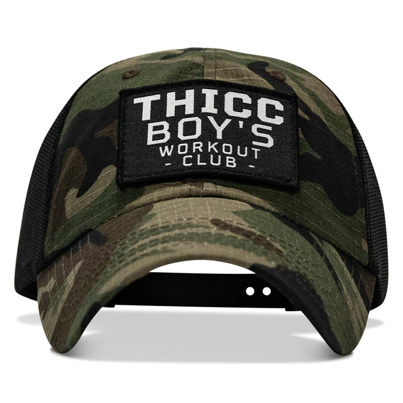 Load image into Gallery viewer, Ripstop Thicc Boys Workout Club Patch Tactical Ripstop Mesh Snapback Hat
