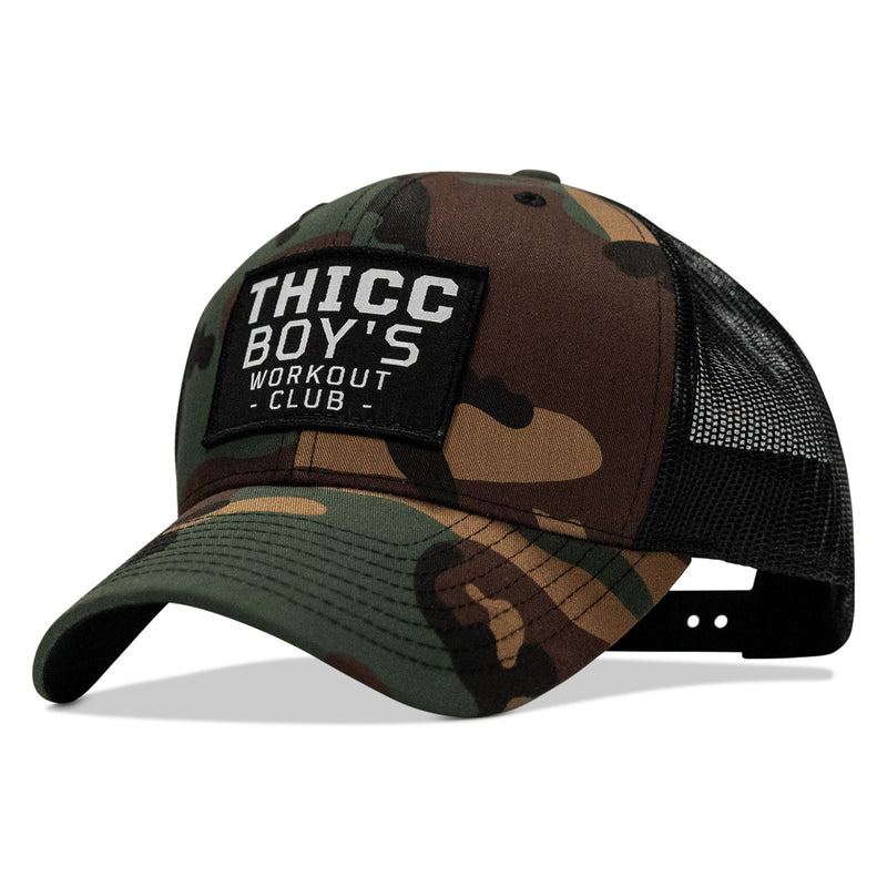 Load image into Gallery viewer, Thicc Boys Workout Patch Snapback Hat
