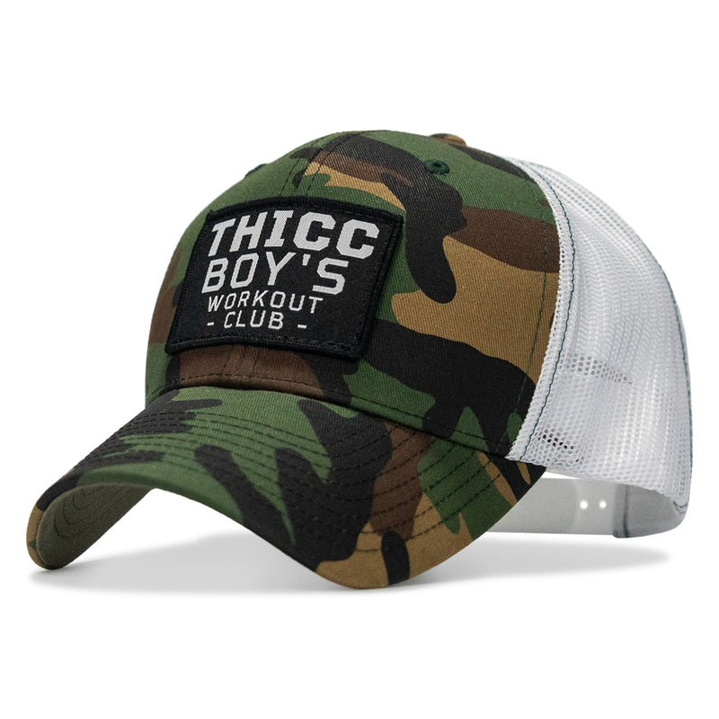 Load image into Gallery viewer, Thicc Boys Workout Patch Snapback Hat
