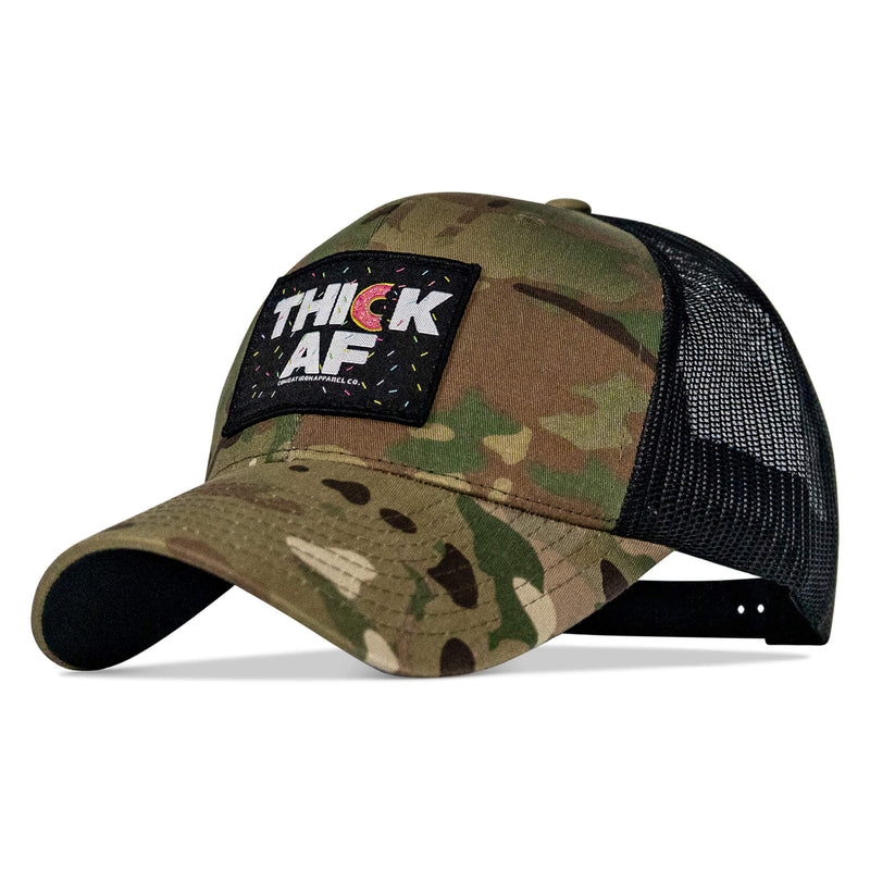 Load image into Gallery viewer, THICK AF DONUT EDITION PATCH MID-PROFILE MESH SNAPBACK Hat
