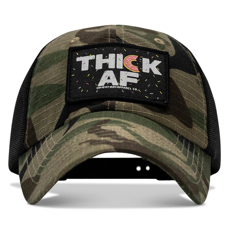 Load image into Gallery viewer, THICK AF Donut Edition Patch. Tactical Ripstop Mesh Snapback Hat
