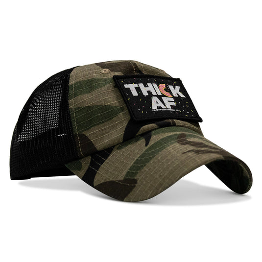 THICK AF Donut Edition Patch. Tactical Ripstop Mesh Snapback Hat