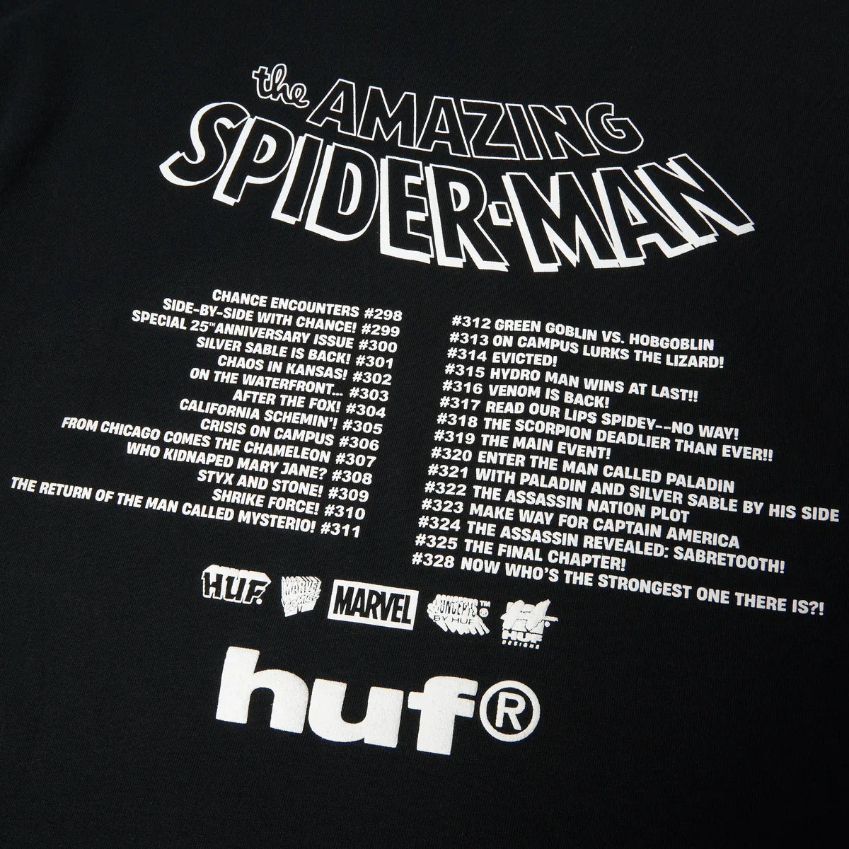 HUF x Marvel Spider-Man Three Hundred T-Shirt - Black
