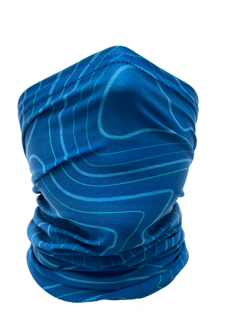 Load image into Gallery viewer, Blue Topo Neck Gaiter *FINAL SALE*
