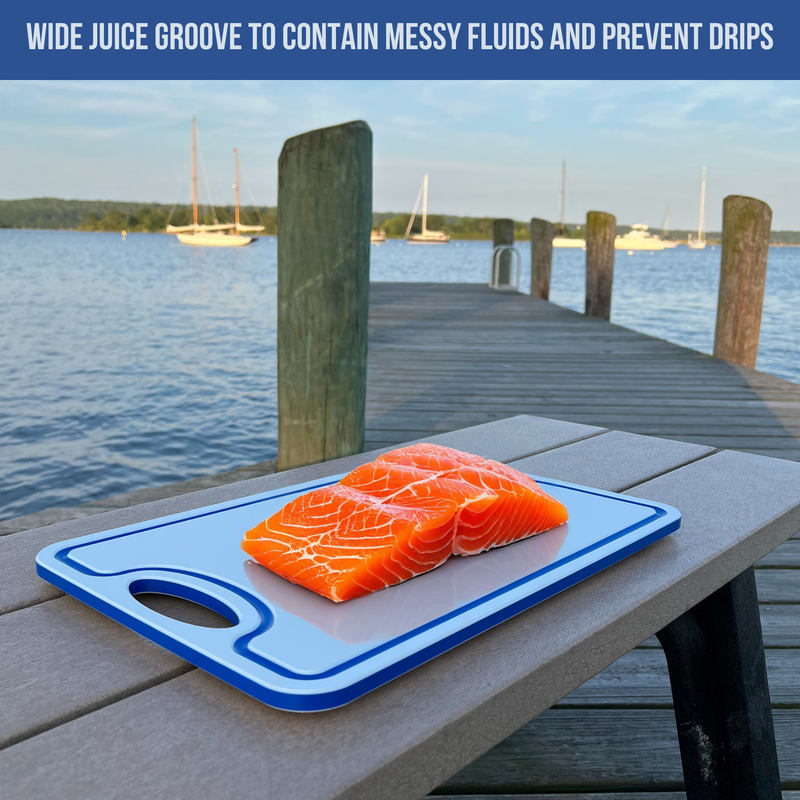 Load image into Gallery viewer, Made in the USA | Premium Cutting Board | Textured 1/2 inch HDPE UV Protected | Non-Skid or Mark Rubber Feet | Great for Boats &amp; any Counter-top
