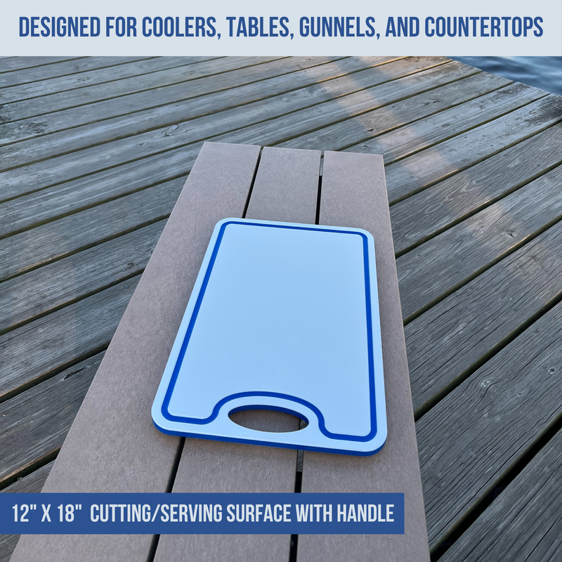 Load image into Gallery viewer, Made in the USA | Premium Cutting Board | Textured 1/2 inch HDPE UV Protected | Non-Skid or Mark Rubber Feet | Great for Boats &amp; any Counter-top
