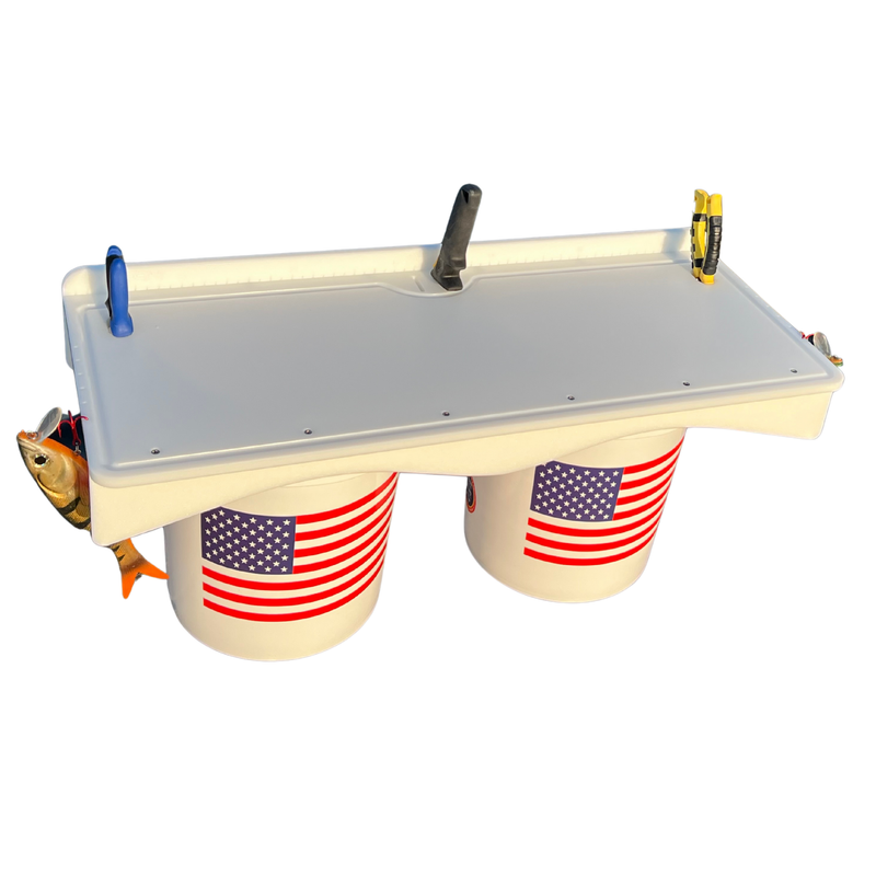 Load image into Gallery viewer, Made in the USA | Premium Double Bucket 33" Raised Fillet Table Cutting Board
