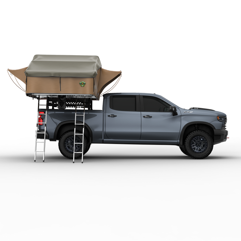 Load image into Gallery viewer, Elite Rooftop Tent with Annex Room – 4–5 Person – Tan – Overland Family Tent
