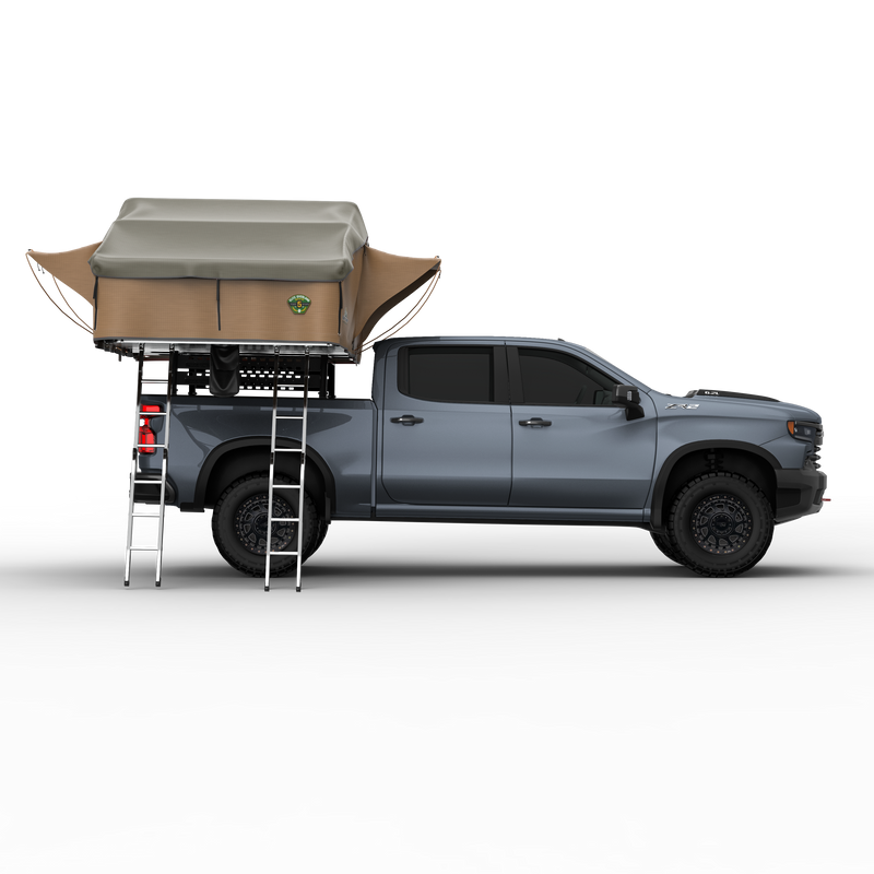 Load image into Gallery viewer, Elite Rooftop Tent with Annex Room – 4–5 Person – Tan – Overland Family Tent
