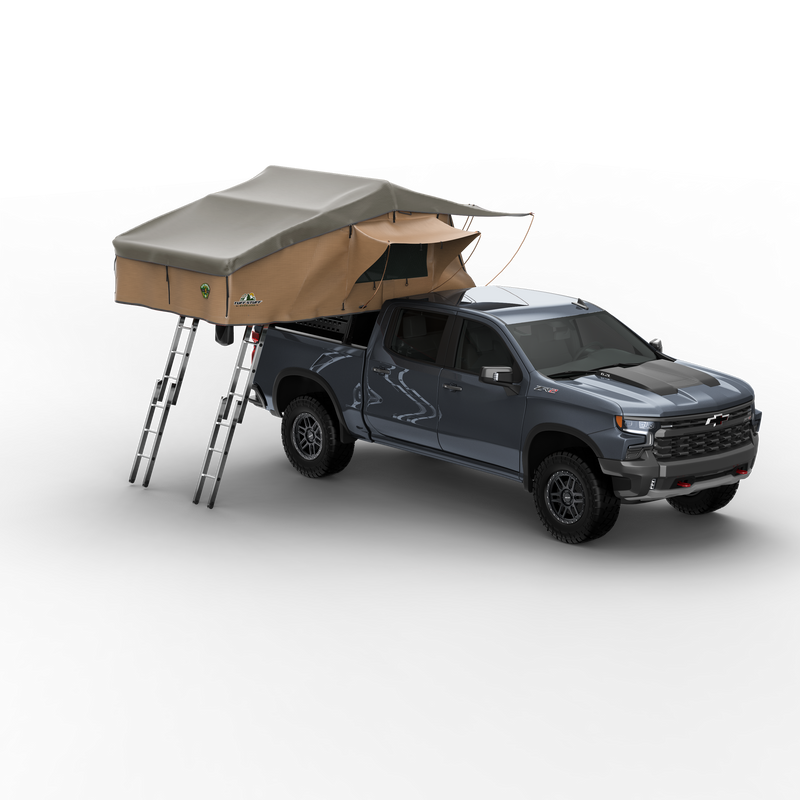 Load image into Gallery viewer, Elite Rooftop Tent with Annex Room – 4–5 Person – Tan – Overland Family Tent
