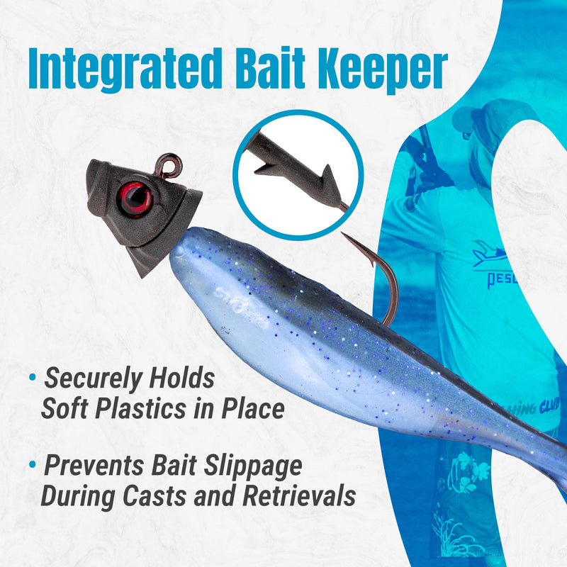 Load image into Gallery viewer, Reaction Tackle 97% Pure Tungsten Swimbait Jig with Realistic Fish Head- 5-PACK
