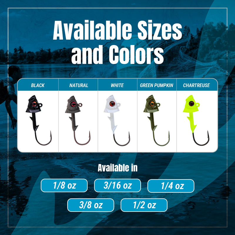 Load image into Gallery viewer, Reaction Tackle 97% Pure Tungsten Swimbait Jig with Realistic Fish Head- 5-PACK

