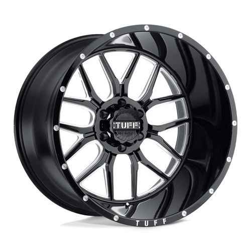 Tuff T23 Gloss Black W/ Milled Spokes And Dimples