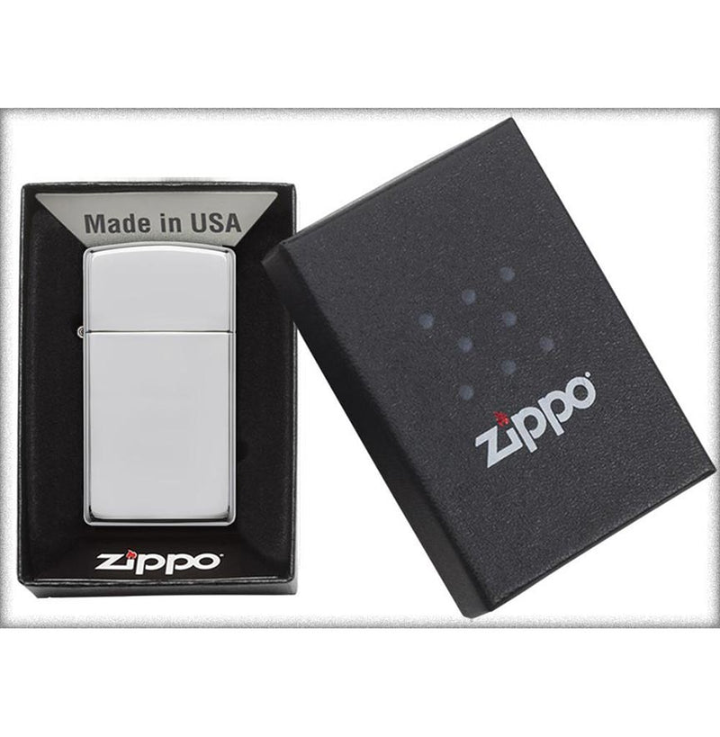 Load image into Gallery viewer, Zippo Windproof Lighter Slim Case High Polish Sterling Silver
