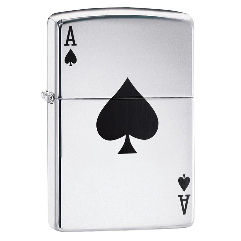 Load image into Gallery viewer, Zippo Windproof Lighter Simple Spade Design High Polish Chrome
