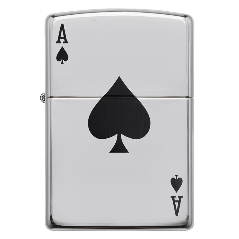 Load image into Gallery viewer, Zippo Windproof Lighter Simple Spade Design High Polish Chrome
