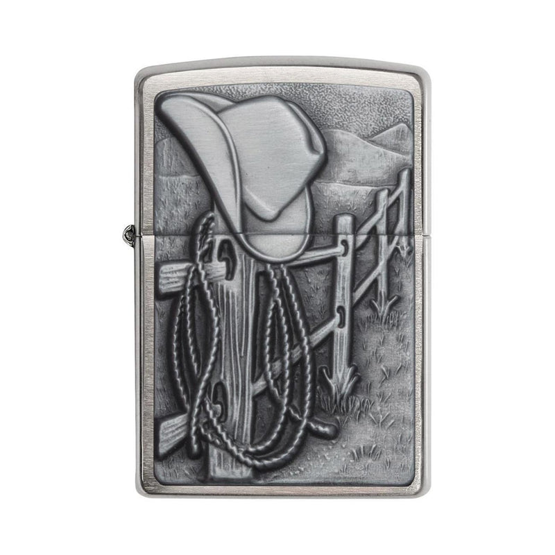Load image into Gallery viewer, Zippo Windproof Lighter Resting Cowboy Brushed Chrome
