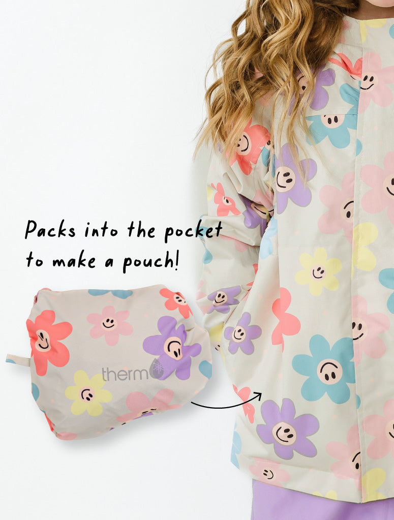 Load image into Gallery viewer, 10K Packaway Rainshell - Happy Daisy
