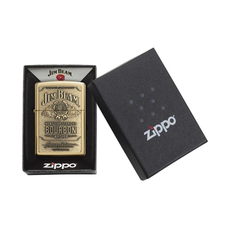 Load image into Gallery viewer, Zippo Windproof Lighter Jim Beam Brass Emblem High Polish Brass
