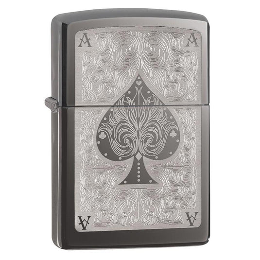 Zippo Windproof Lighter Ace Filagree Black Ice Finish