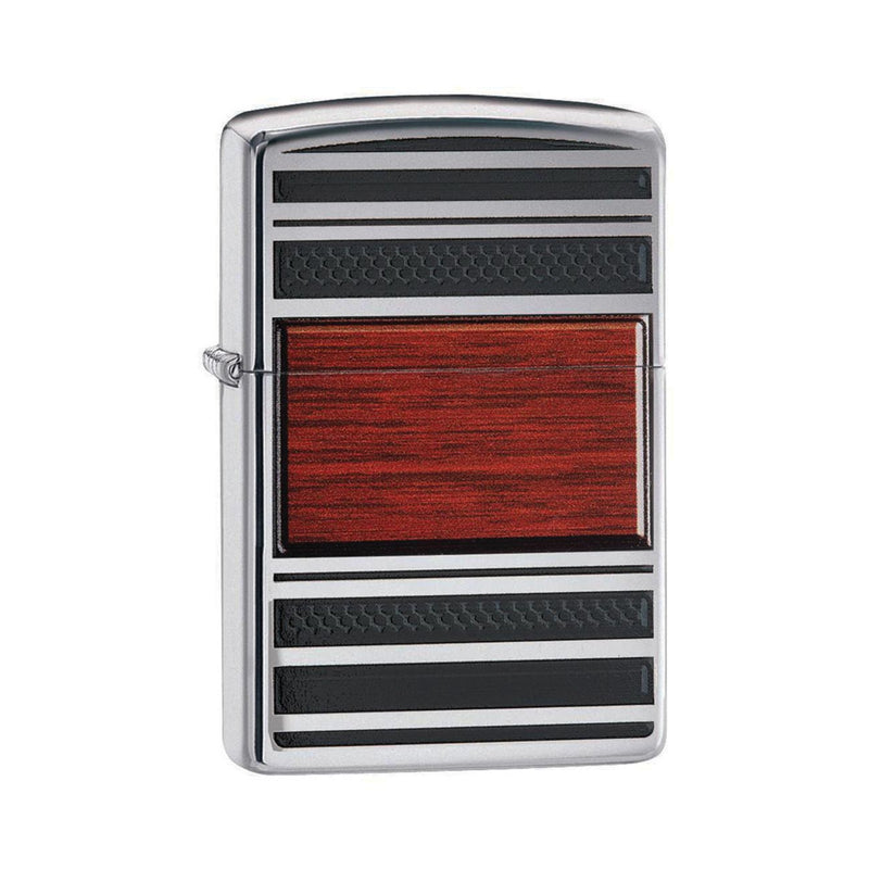 Load image into Gallery viewer, Zippo Windproof Lighter Pipe Wood Design W/pipe Lighter Insert High Polish Chrome
