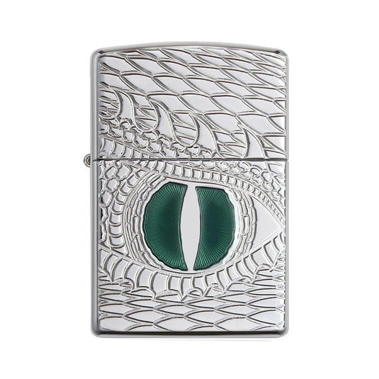 Zippo Windproof Lighter Dragon Eye High Polish Chrome Armor