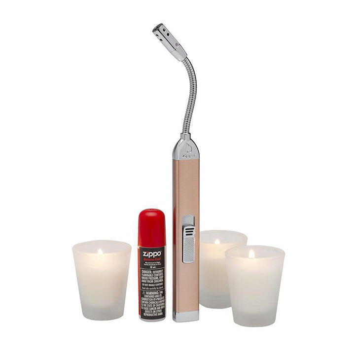 Load image into Gallery viewer, Zippo Flexible Lighter Rose Gold &amp; 18ml Butane Canister
