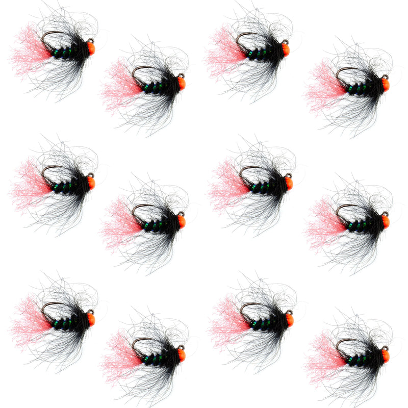Load image into Gallery viewer, Tungsten Hot Bead Jig Tactical Blow Torch Czech Nymph Euro Nymphing Fly - 1 Dozen Flies Size 16
