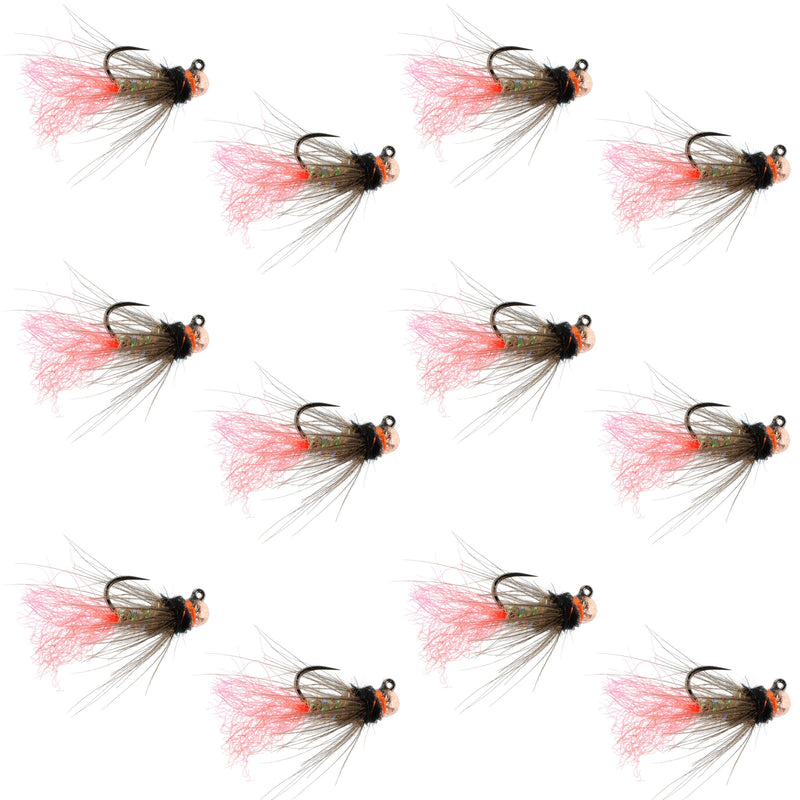 Load image into Gallery viewer, Tungsten Bead Jig Tasmanian Devil Tactical Czech Nymph Euro Nymphing Fly - 1 Dozen Flies Size 14

