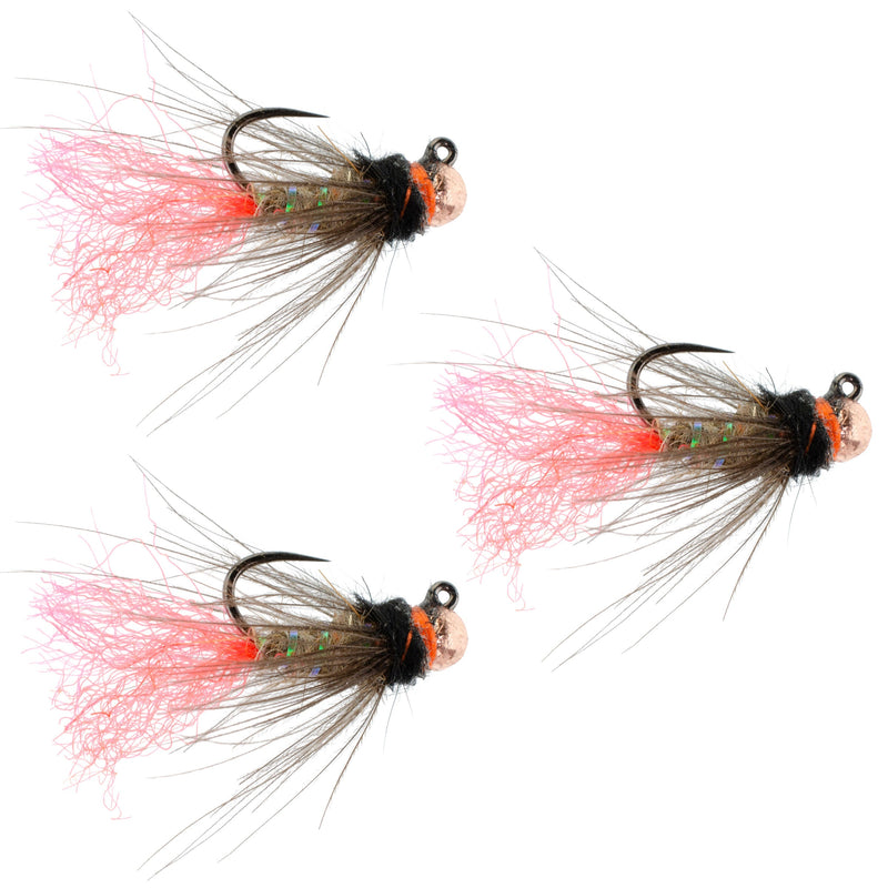 Load image into Gallery viewer, 3 Pack Tungsten Bead Jig Tasmanian Devil Tactical Czech Nymph Euro Nymphing Fly - Size 14

