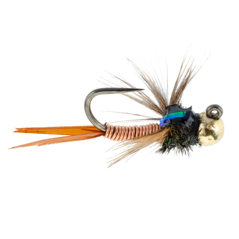 Load image into Gallery viewer, Tungsten Bead Tactical Jig Copper John Czech Nymph Euro Nymphing Fly - 6 Flies Size 12
