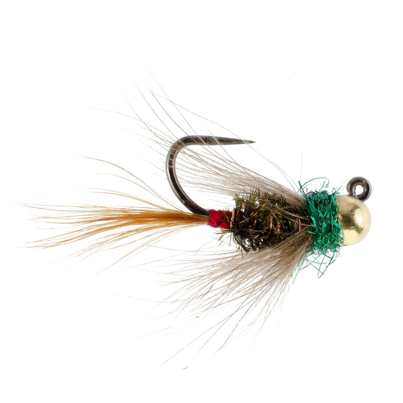Load image into Gallery viewer, 3 Pack Tungsten Bead Tactical CDC Frenchie Czech Nymph Euro Nymphing Fly - Hook Size 12
