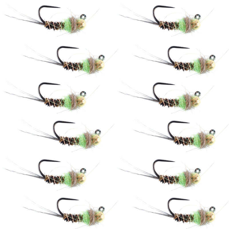 Load image into Gallery viewer, Tungsten Hot Spot Pheasant Tail Tactical Jig Euro Fly - 12 Flies Size 18
