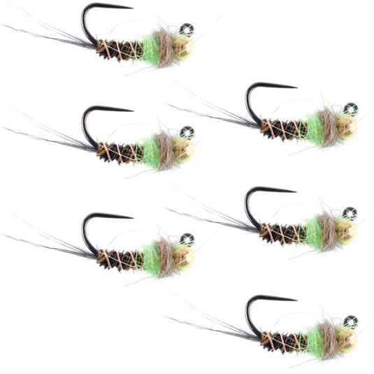 Tungsten Hot Spot Pheasant Tail Tactical Nymph Euro Jig - 6 Flies Size 16