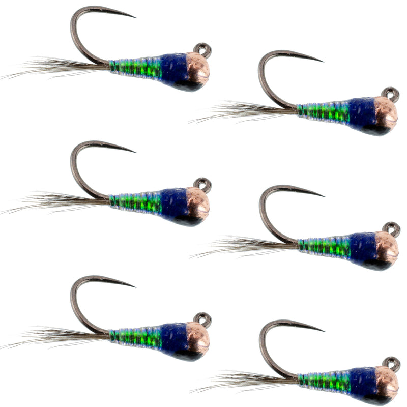 Load image into Gallery viewer, Tungsten Gasolina Perdigon Tactical Jig Euro Nymph Fly - 6 Flies Size 18
