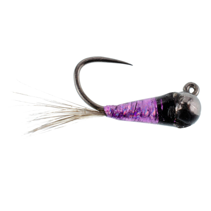 Load image into Gallery viewer, 3 Pack Tungsten Bead Purple Perdigon Tactical Jig Spanish Czech Euro Nymph Fly - Hook  Size 16
