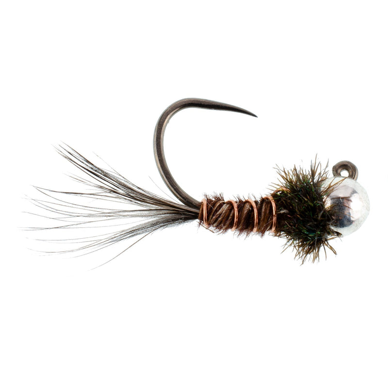 Load image into Gallery viewer, 3 Pack Tungsten Bead Pheasant Tail Tactical Jig Czech Nymph Euro Nymphing Fly - Hook Size 12
