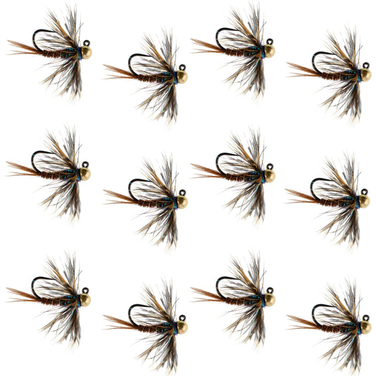 Tungsten Soft Hackle Pheasant Tail Tactical Euro Jig - 12 Flies Size 14