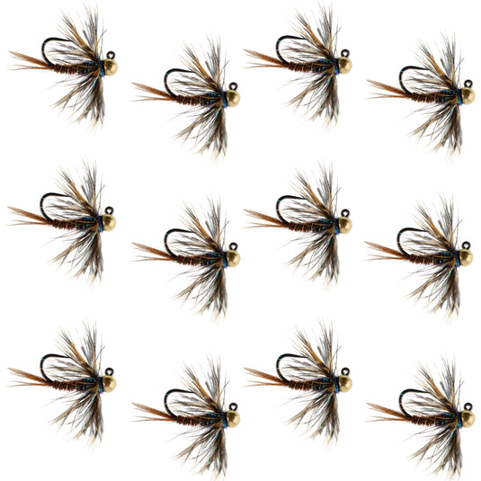 Tungsten Soft Hackle Pheasant Tail Tactical Euro Jig - 12 Flies Size 12