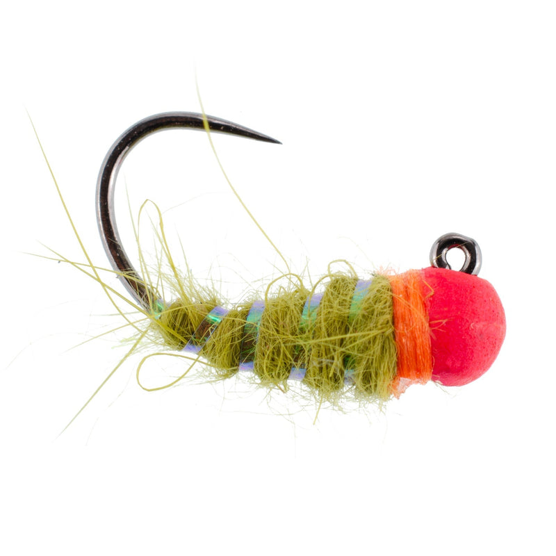 Load image into Gallery viewer, 3 Pack Tungsten Hot Bead Walt&#39;s Worm Jig Tactical Czech Nymph Euro Nymphing Fly - Hook Size 16

